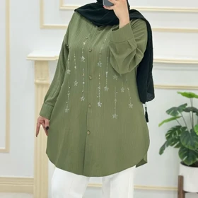 مانتو زنانه آیوا نگین‌دار