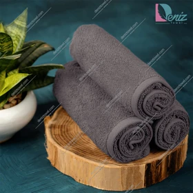 حوله دستی بسته سه عددی ساده رنگ شکلاتی