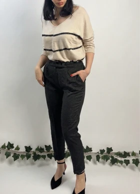 شومیز پولک دوزی کرم