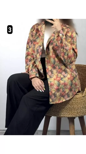شومیز گلی پاییزی 55360