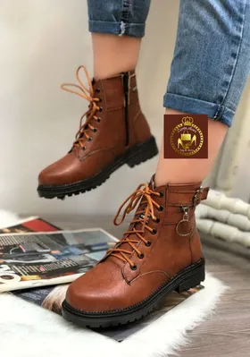 نیم بوت پوتین بندی زنانه مدل حلقه