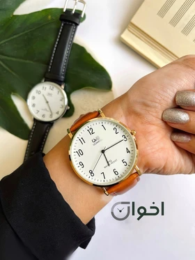 ساعت کیو اند کیو چرمی شرکتی