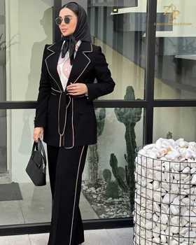 کت و شلوار زنانه مجلسی مشکی لوتوس