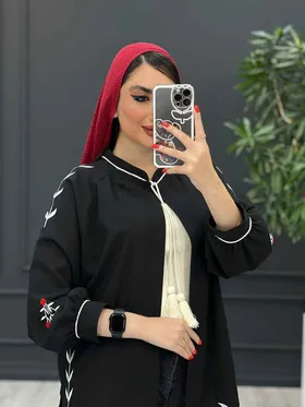 مانتو لینن گلدوزی پشت پیله