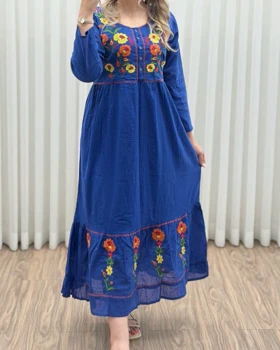 پیراهن گلدوزی هندی بلند SH7581