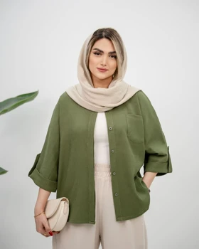 شومیز پشت دکمه تک جیب