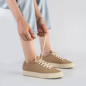 کفش و کتانی زنانه و دخترانه مدل ونس راحتی روزمره رنگ کرم کد F113