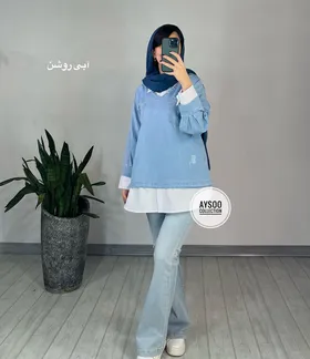 تونیک مانتویی جین دینا (ایراد دار)