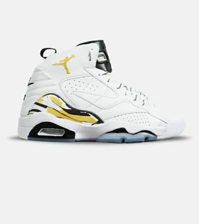 کفش کتانی ساق‌دار مردانه سفید زرد Nike air jordan 5 v02