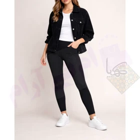 لگ کبریتی زنانه مشکی M5 | کمر پهن سوپر شاین با تضمین کیفیت کد 305