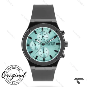 ساعت کرست مردانه 6315-4 صفحه آبی بند مشکی Crest-10975-G