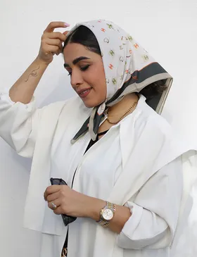 مینی اسکارف نخی طرح چنل موکا