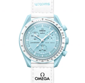 ساعت امگا سواچ اورانوس سفید آبی Omega Swatch to Uranus
