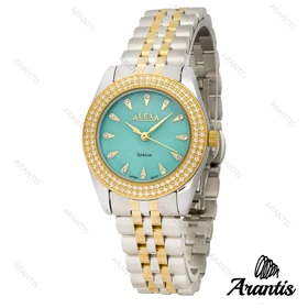ساعت الکسا 2005z زنانه سیلور طلایی تیفانی دورنگین w-10123