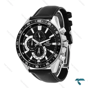 ساعت مردانه کاسیو Casio ادیفایس efv-620 سیلور بند چرم Edifice-7137-G