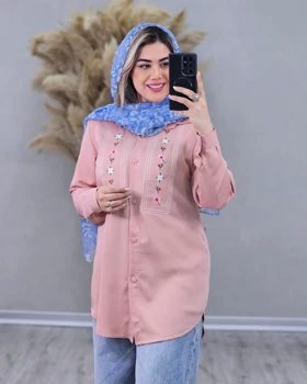 شومیز مانتویی گلدوزی
