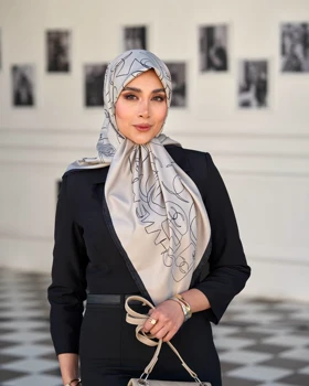 روسری Chanel ابریشم دور دست دوز (قواره 120) 30142