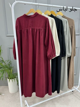 پیراهن مانتویی کتان