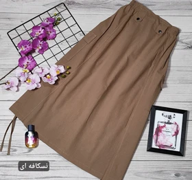 دامن لینن زنانه کد 50193 (نسکافه ای)