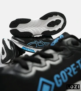 کفش کتانی مردانه مشکی آبی ASICS GORETEX