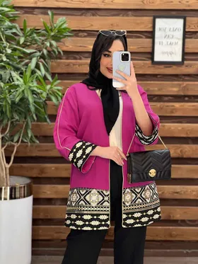 مانتو ژاکارد پولک دوزی
