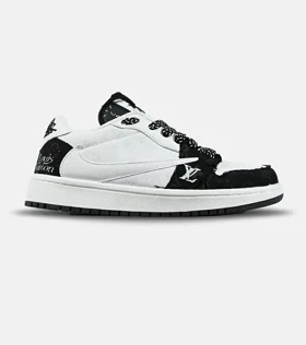کفش کتانی مردانه و زنانه مشکی سفید NIKE LOUIS VUITTON x travis scott