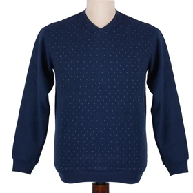 پلیور یقه‌هفت مردانه طرح خال‌خالی