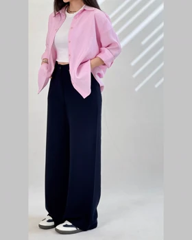 شلوار لینن واید لگ