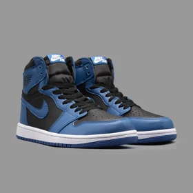 نایکی جردن 1 دارک مارینا رویال آبی مشکی ساق‌دار Nike Air Jordan 1 High Dark Marina Royal Blue Black