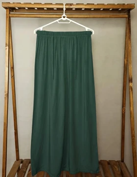 شلوار دامنی نخی (DL-1-7655) (سبز تیره)