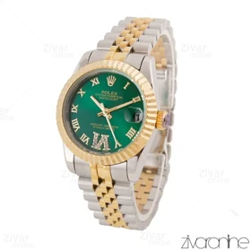 ساعت رولکس دیت جاست صفحه سبز دورنگ طلایی 103980