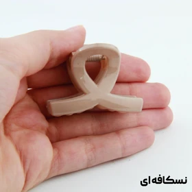 کلیپس دخترانه مدل پیچی کوچک دو رنگ (نسکافه‌ای)