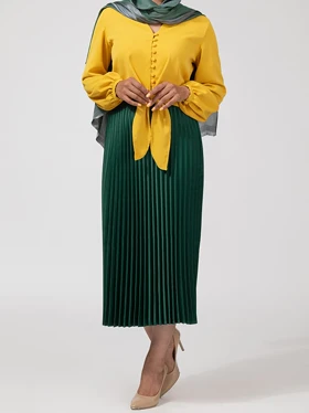 دامن زنانه پلیسه ساتن آمریکایی میدی کلوش فرزانه