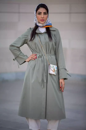 بارانی پارکا بلند سینه پیلی (استایل دانشجویی)