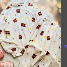 ست راحتی زنانه تدی حوله ای خرسی