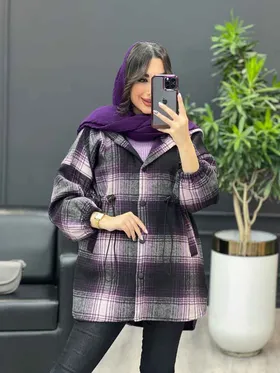 پالتو چهارخونه کمر گت