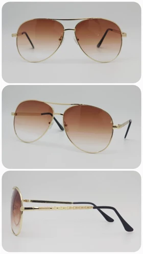 عینک آفتابی مردانه طرح ریبن Rayban ضد اشعه UV400 (طلایی قهوه ای)