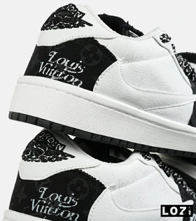 کفش کتانی مردانه و زنانه مشکی سفید NIKE LOUIS VUITTON x travis scott مدل 7484