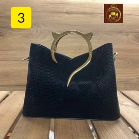 کیف دستی زنانه مجلسی اداری دسته فلزی گربه