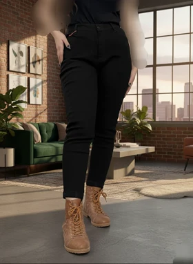 شلوارمشکی جین کشی لول