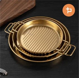 تابه گریل طلایی دسته دار