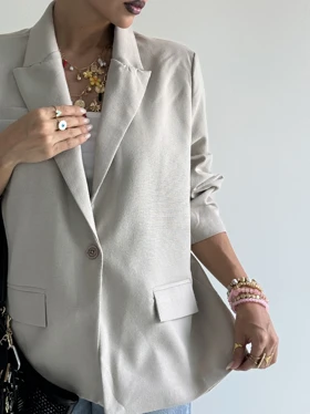 کت لینن طرح جیب