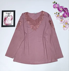 شومیز گیپوردار مدل مهگل کد 50272 (کالباسی)