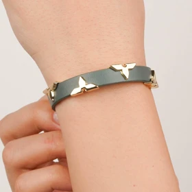 دستبند چرم استیل Louis vuitton