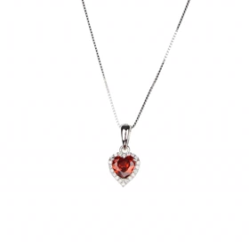 گردنبند نقره قلب قرمز کد 251261