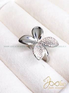انگشتر زنانه طرح طلا مدل نگین کد R4139 (سیلور)