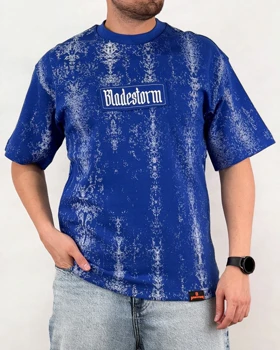 تیشرت مردانه اسپرت مدل لش استورم راه راه رنگ آبی کد 999106