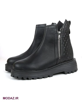 بوت زنانه زمستونه زیپی طرح لوزی شنل BOOT