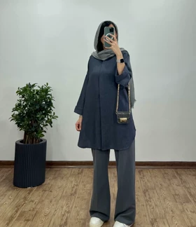 مانتو بلند دکمه دار ماندانا 3