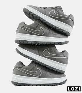 کفش کتانی مردانه طوسی نایک NIKE AIR FORCE مدل 2174
